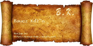 Baucz Kán névjegykártya